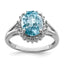 Sterling Silver Rhodium Light Swiss Blue Topaz & Diamond Ring, Size 6–8 - Sophia Jewelers
