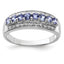 Sterling Silver Rhodium Tanzanite & Diam. Ring