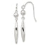 Bead & Elongated Oval Dangle Earrings in Sterling Silver, 5mm - Sophia Jewelers