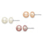 Button Freshwater Pearl Post Earrings Set in Sterling Silver, 8-9mm - Sophia Jewelers