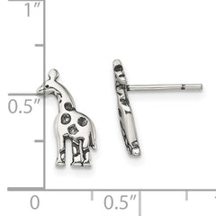 Sterling Silver Antiqued Giraffe Post Earrings
