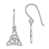 Sterling Silver Rhodium-plated Polished Trinity Knot Dangle Earrings
