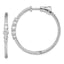 Cubic Zirconia Hoop Earrings in Sterling Silver, 36mm Textured Hinged - Sophia Jewelers