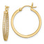 Micro-Pavé Cubic Zirconia In/Out Hoop Earrings in Gold-Plated Sterling Silver - Sophia Jewelers