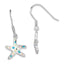 Pink/Blue Created Opal Starfish Dangle Earrings in Sterling Silver - Sophia Jewelers