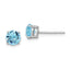 Sterling Silver Rhodium-Plated Blue Crystal March Birthstone Stud Earrings