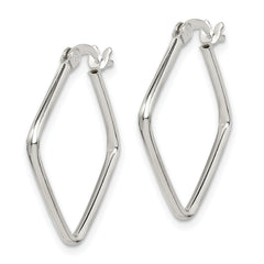 Sterling Silver Polished Square Hoop Earrings