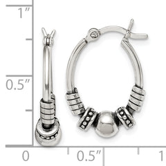 Sterling Silver Antiqued Hoop Earrings