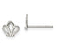 Sterling Silver Polished & Beaded Tiara Children's Post Earrings