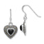 Onyx & Marcasite Heart Dangle Earrings in Sterling Silver, 5.5mm - Sophia Jewelers
