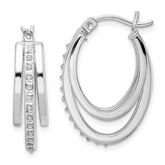Diamond Fascination Diamond Mystique Sterling Silver Platinum-plated Diamond Multi Hoop Earrings