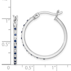 Diamond Fascination Diamond Mystique Sterling Silver 18K Gold-plated Diamond and Sapphire Hoop Earrings