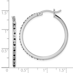 Diamond Fascination Diamond Mystique Sterling Silver Platinum-plated Diamond Black and White Diamond Hoop Earring