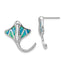 Created Blue Opal Stingray Stud Earrings in Sterling Silver, 17.5mm - Sophia Jewelers