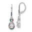 White Cubic Zirconia Infinity Dangle Leverback Earrings in Sterling Silver - Sophia Jewelers