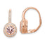Pink Crystal/Cubic Zirconia Halo Leverback Earrings in Rose-Tone Sterling Silver - Sophia Jewelers