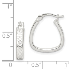 Sterling Silver Patterned 3mm Hoop Earrings