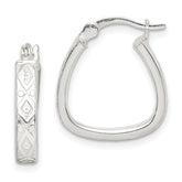 Sterling Silver Patterned 3mm Hoop Earrings