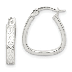 Sterling Silver Patterned 3mm Hoop Earrings