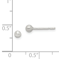 Sterling Silver Brushed 3mm Ball Post Earrings