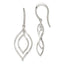 Sterling Silver Polished Fancy Twisted Marquise Shaped Dangle Earrings