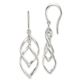 Sterling Silver Polished Fancy Twisted Dangle Earrings