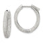Cubic Zirconia Hoop Earrings in Sterling Silver, 20x23mm Hinged - Sophia Jewelers