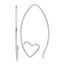 Sterling Silver Rhodium-plated Heart Threader Earrings