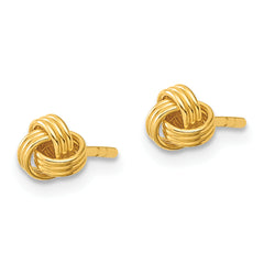 Sterling Silver Gold-tone Polished Love Knot Post Earrings