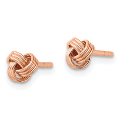 Sterling Silver Rose-tone Polished Love Knot Post Earrings