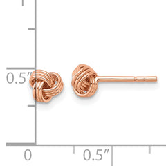 Sterling Silver Rose-tone Polished Love Knot Post Earrings