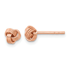 Sterling Silver Rose-tone Polished Love Knot Post Earrings
