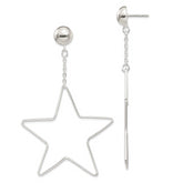 Sterling Silver Star Dangle Post Earrings