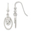 Sterling Silver Polished & Hammered Oval Dangle Earrings