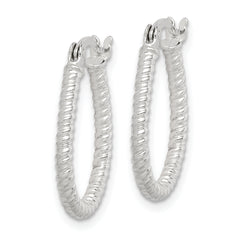Sterling Silver Twisted 2.5mm Teardrop Hoop Earrings