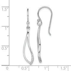Sterling Silver Rhodium-plated Polished CZ Dangle Earrings