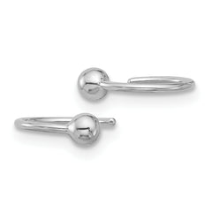 Sterling Silver Rhodium-plated Polished Ball Pair of Cuff Earrings