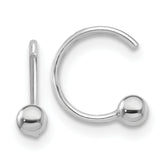 Sterling Silver Rhodium-plated Polished Ball Pair of Cuff Earrings