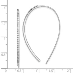 Sterling Silver Rhodium-plated CZ Dangle Earrings