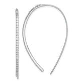 Sterling Silver Rhodium-plated CZ Dangle Earrings