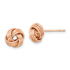 Sterling Silver Rose Tone Love Knot Post Earrings