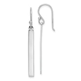 Sterling Silver Rhodium-plated Polished Bar Dangle Earrings