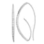 Elongated Oval Cubic Zirconia Threader Earrings in Sterling Silver - Sophia Jewelers
