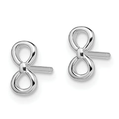 Sterling Silver Rhodium-plated Infinity Post Earrings