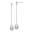 Grey Teardrop Freshwater Pearl Stud Dangle Earrings in Sterling Silver - Sophia Jewelers