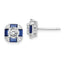 Sterling Silver Rhodium-plated CZ and Lab Created Blue Spinel Earrings