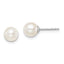 Sterling Silver Rhodium-Plated 6-7mm White Freshwater Cultured Pearl Stud Earrings