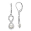 White Freshwater Pearl & Cubic Zirconia Dangle Leverback Earrings in Sterling Silver, 4-5mm - Sophia Jewelers