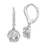 Cubic Zirconia Flower Leverback Earrings in Sterling Silver, 8mm - Sophia Jewelers
