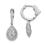 30-Stone Cubic Zirconia Teardrop Hoop Dangle Earrings in Sterling Silver, 26mm - Sophia Jewelers
